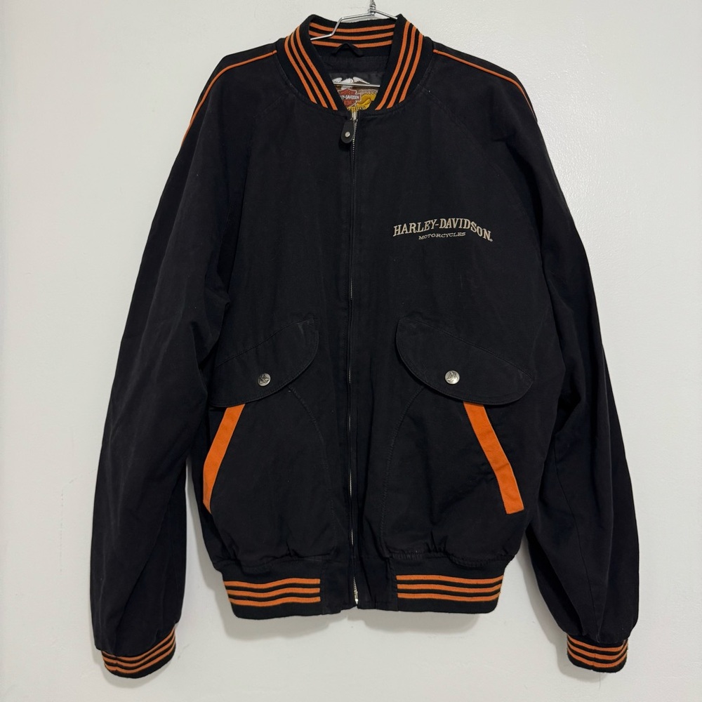 Harley Davidson Jacket Unisex Size L Biker Motorcycle American Legend Zip Up